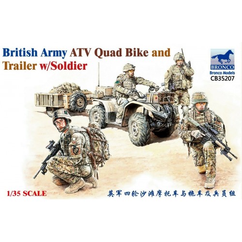 1/35 Bronco  British Army ATV Quad Bike and Trailer w/Sodier CB35207 