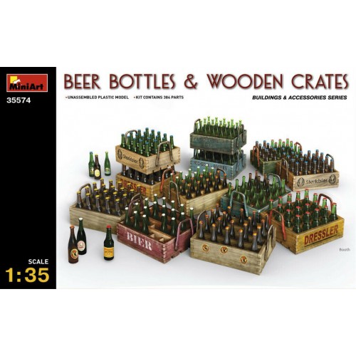 1/35 Miniart Beer Bottles and Wooden Crates 35574 