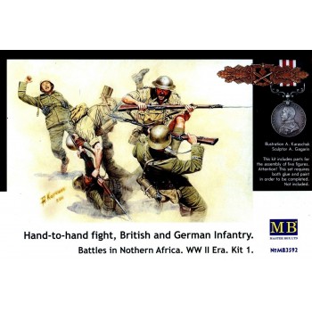 1/35 MasterBox Hand-to-hand fight, British and German Infantry. Battles in Northern Africa. Kit 1 - 5 figures MB3592