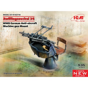 1/35 ICM Zwillingssockel 36 WWII German Anti-aircraft Machine gun Mount 35714