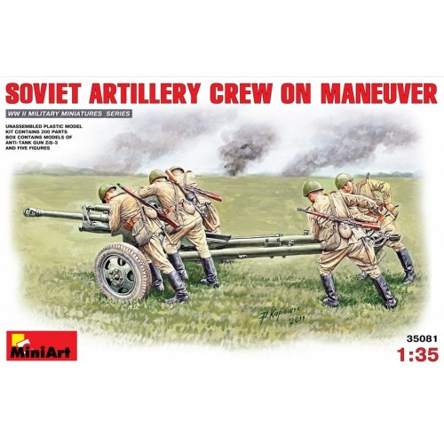 1/35 MiniArt Soviet Artillery Crew on Maneuver - 5 figures 35081