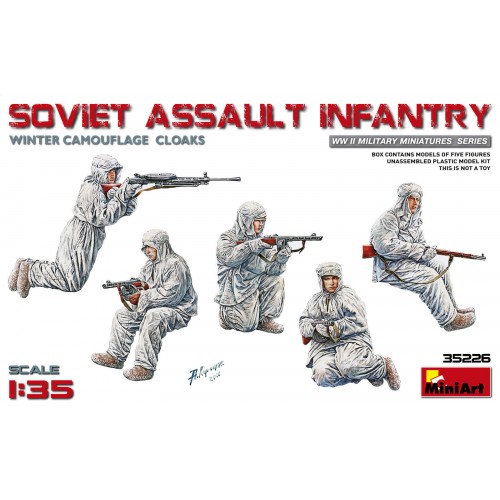1/35 MiniArt Soviet Assault Infantry (Winter Camouflage Cloaks) - 5 figures 35226
