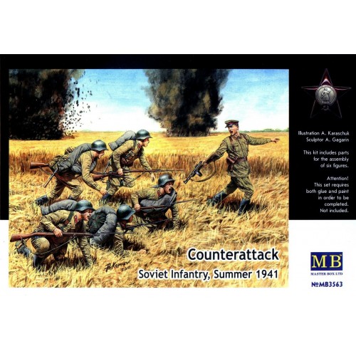 1/35 MasterBox Counterattack!! WWII Soviet Infantry (Summer 1941) 3563