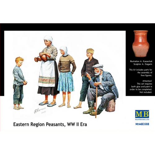 1/35 MasterBox Eastern Region Peasants, WW II era - 5 figures MB3588