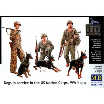 MasterBox WWII US Marine Corps with Dog in Service 35155