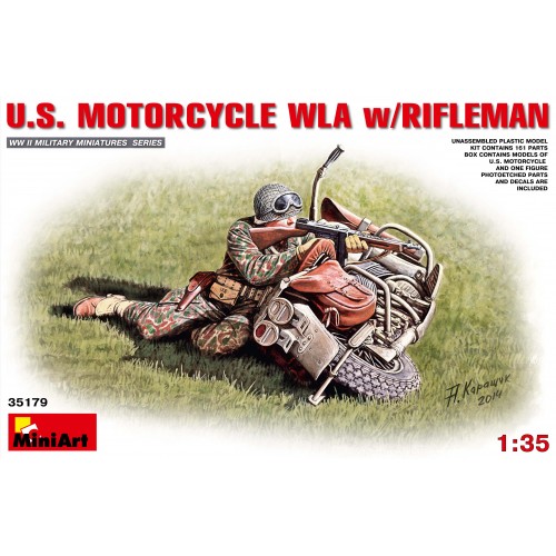 1/35 MiniArt U.S Motorcycle WLA with Rifleman 35179