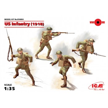 1/35 ICM US Infantry, 1918 - 4 figures 35963