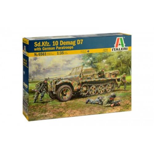 1/35 Italeri Sd.Kfz. 10 Demag D7 with German Paratroops Plastic 6561