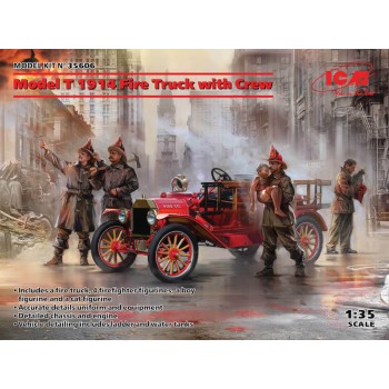 1/35 ICM Model T 1914 Fire Truck with Crew 35606