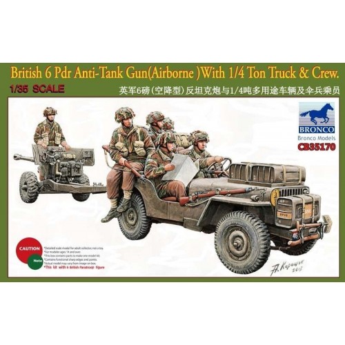 1/35 Bronco British 6 Pdr Anti-Tank Gun With 1/4 Ton Truck&Crew 35170
