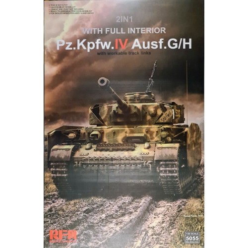 1/35 Rye Field Model Panzer IV LARGE DESIGN. G/H 2in1 with Full Interior Kit RFM5055