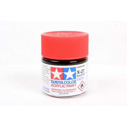 TAMIYA X-27 CLEAR RED - ACRYLIC PAINT (CLEAR) 23ML 81027