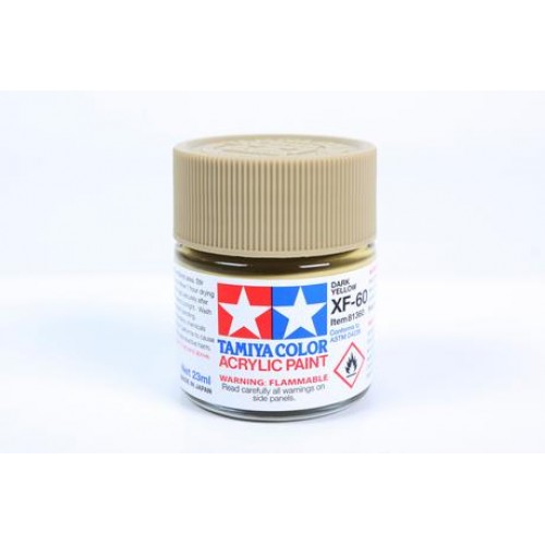 TAMIYA XF-60 DARK YELLOW ACRYLIC PAINT MINI (FLAT) 23ML 81360