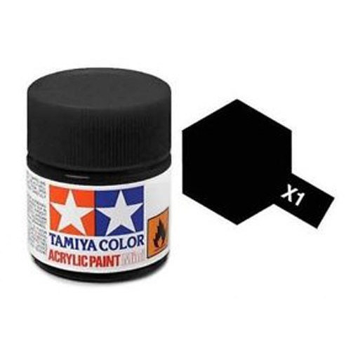 TAMIYA X-1 BLACK ACRYLIC PAINT (GLOSS) 10ML 81501