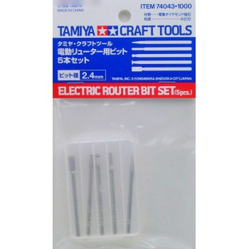 Tamiya Craft Tools Electric Router Bit Set (5 pcs) 74043 
