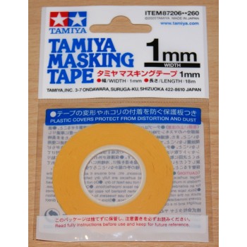 Tamiya Masking Tape 1mm Width, 18m Length, for RC Body Shells 87206