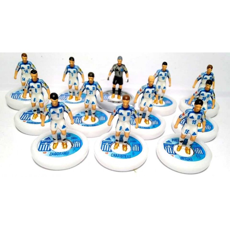 Jeu Subbuteo N°018 - Grèce Vs Finlande Vs Israël Vs Lyon, Boîte Et Joueurs En Très Bon état