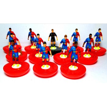 Subbuteo Andrew Table Soccer Barcelona 2008-09 on Classic Hasbro Bases